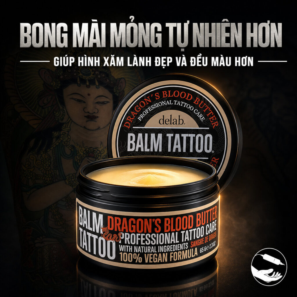 Balm-tattoo-Kem-duong-hinh-xam-Balm-tattoo-chinh-hang-Kem-duong-sau-xam-blam-tattoo (1)_result (1) Kem dưỡng hình xăm Balm Tattoo Dragon’s Blood Butter hỗ trợ làm mềm da, giữ ẩm bề mặt hình xăm và chăm sóc da sau xăm, phù hợp cho thợ xăm, studio và khách hàng cần bảo vệ hình xăm sau khi hoàn thiện.