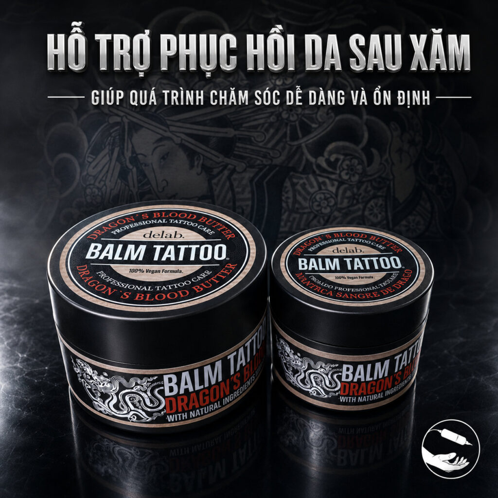 Balm-tattoo-Kem-duong-hinh-xam-Balm-tattoo-chinh-hang-Kem-duong-sau-xam-blam-tattoo (7)_result (1) Kem dưỡng hình xăm Balm Tattoo Dragon’s Blood Butter hỗ trợ làm mềm da, giữ ẩm bề mặt hình xăm và chăm sóc da sau xăm, phù hợp cho thợ xăm, studio và khách hàng cần bảo vệ hình xăm sau khi hoàn thiện.