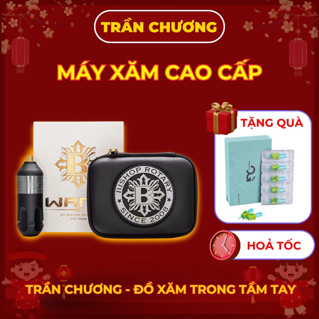 Máy xăm Bishop Wand Packer 4.2 RCA Version - máy pen stroke 4.2mm tối ưu tô màu, nén màu cho thợ xăm chuyên nghiệp