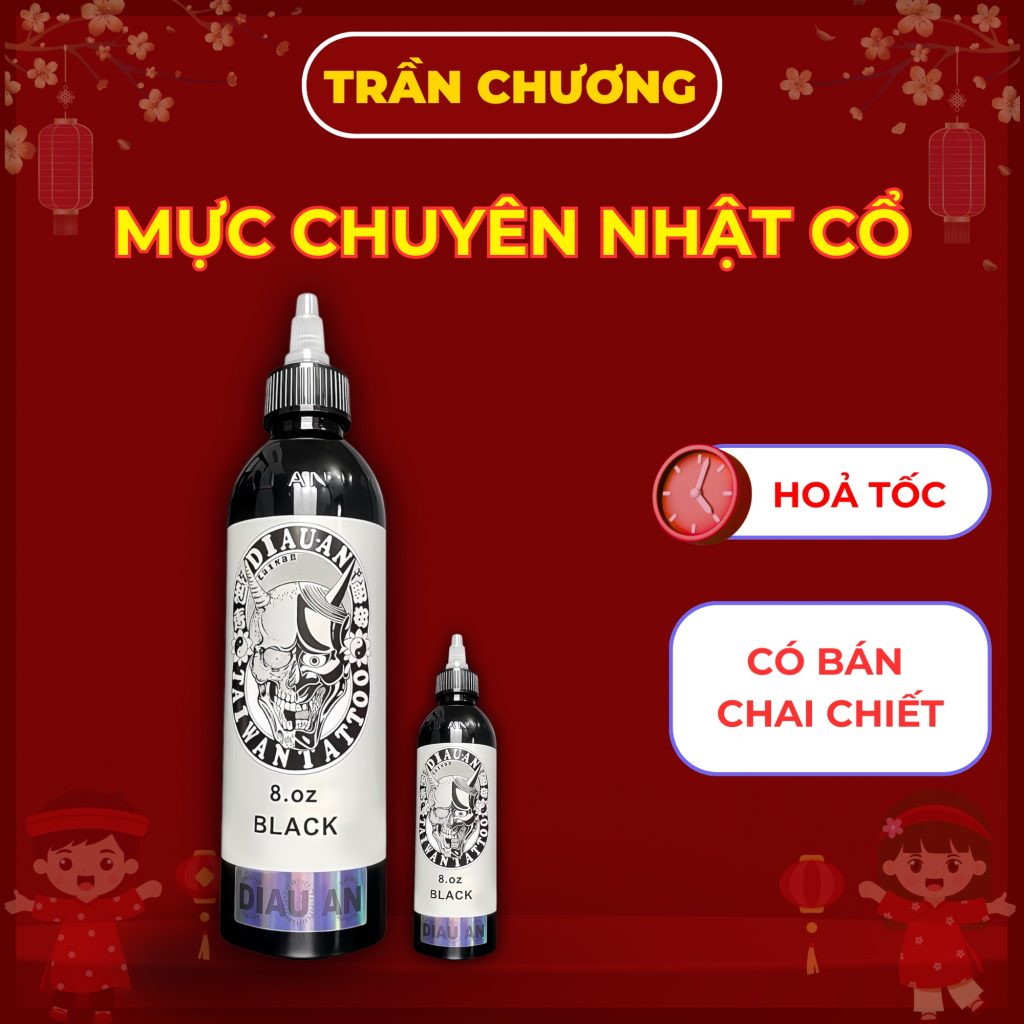 Mực xăm Diau An chính hãng Mực xăm Diau-An Black 8oz chính hãng Taiwan Tattoo