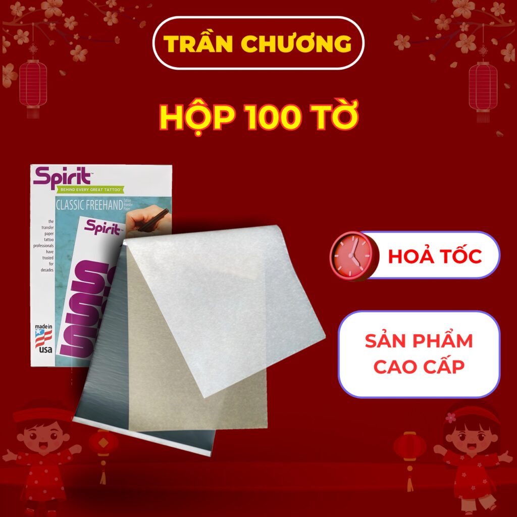 Giấy scan Spirit Classic Freehand 3 lớp 8.5 x 11 chính hãng Mỹ hộp 100 tờ giấy can mẫu hình xăm can tay