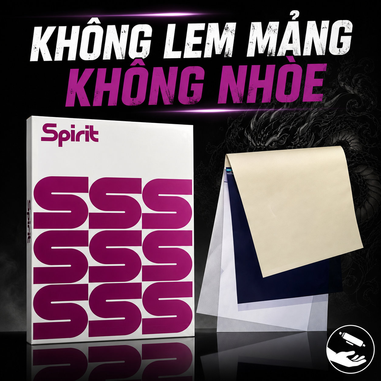 giay-scan-spirit-thermal-paper (4) Giấy Spirit Thermal Master Units là giấy master dùng trong quy trình tạo stencil bằng máy thermal/Thermofax, kích thước 8.5 x 11 inch, gói 100 tờ, hỗ trợ thợ xăm chuyển mẫu thiết kế rõ nét trước khi đưa lên da.