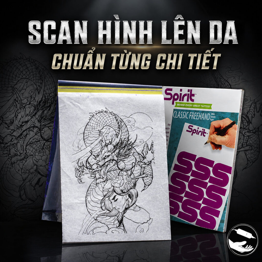 Giấy vẽ stencil Spirit Classic Freehand Tattoo Stencil Paper là giấy chuyển hình xăm chuyên dụng cho thợ xăm vẽ tay, hỗ trợ tạo mẫu stencil trực tiếp trước khi đưa lên da. Sản phẩm kích thước 8.5 x 11 inch, 100 tờ, Made in USA.