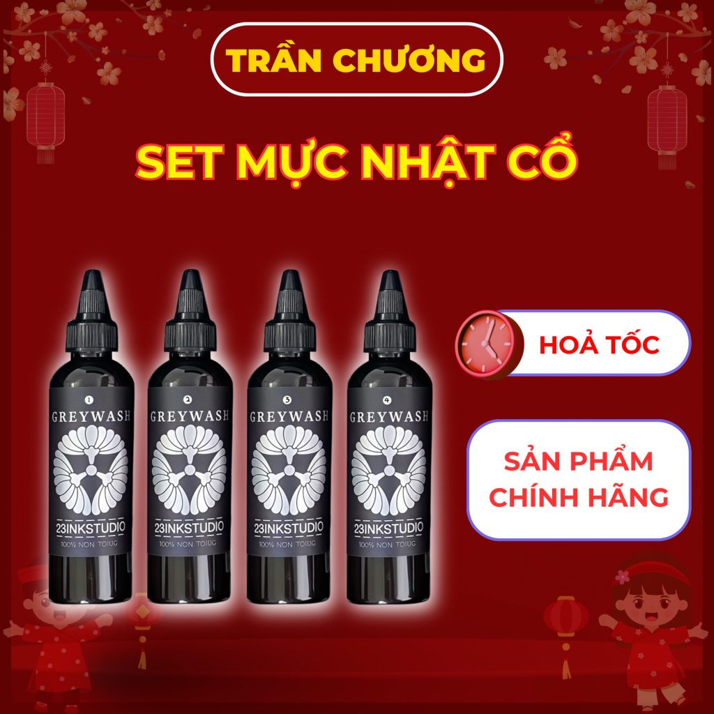 Set mực Grey Wash 23 ink greywash pha sẵn 4 chai chính hãng 23INKSTUDIO