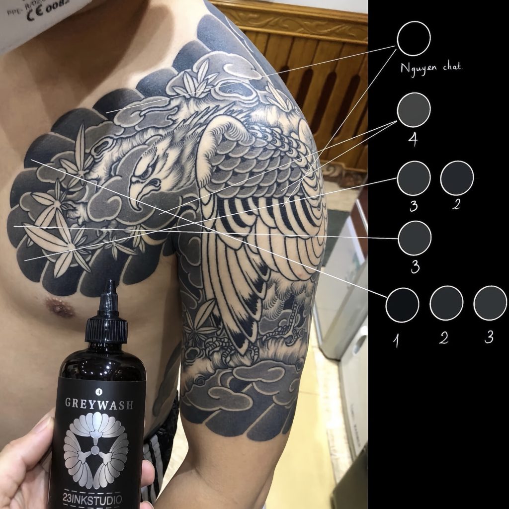 mực xăm 23 ink gray wash