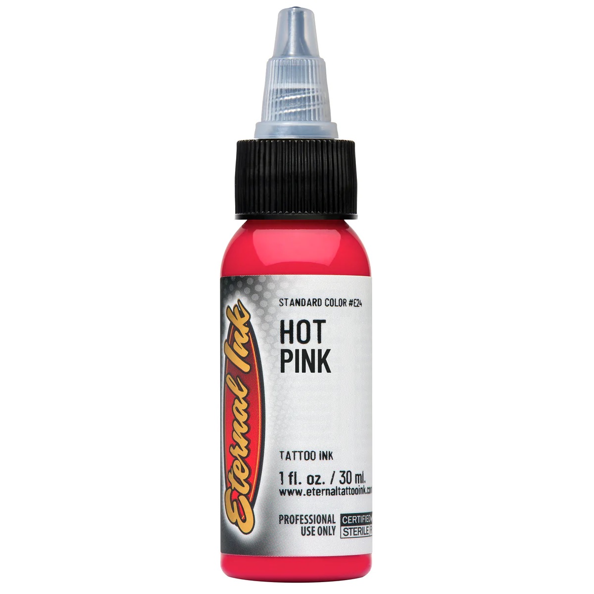 Mực xăm Eternal Hot Pink chính hãng là tông hồng đậm nổi bật, phù hợp cho tattoo màu, phối màu hoa, nhân vật, fantasy, neo traditional, old school và các thiết kế cần sắc hồng mạnh, rõ và bắt mắt.