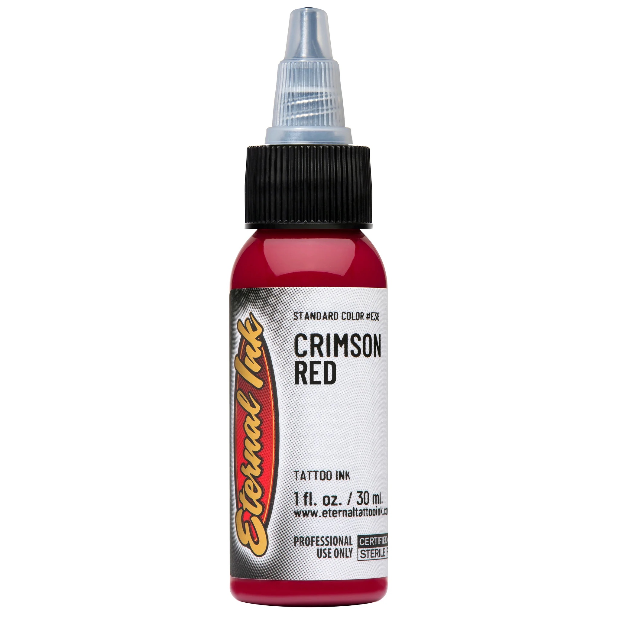 Mực xăm Eternal Crimson Red chính hãng là tông đỏ crimson nổi bật, phù hợp cho tattoo màu, phối màu hoa hồng, máu, rồng, rắn, Nhật cổ, old school, neo traditional và các thiết kế cần sắc đỏ thẫm rõ, mạnh và có chiều sâu.