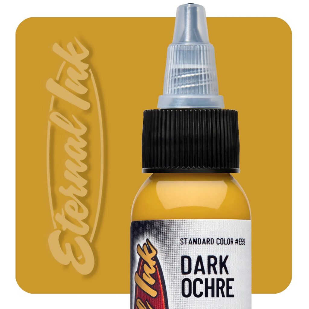 muc-xam-eternal-chinh-hang-mau-dark-ochre-1 Mực xăm Eternal Dark Ochre 30ml vàng đất đậm chính hãng Eternal Ink