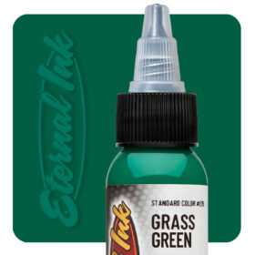 Mực xăm Eternal Grass Green chính hãng là tông xanh cỏ tươi, phù hợp cho tattoo màu, phối màu lá cây, rắn, rồng, hoa lá, Nhật cổ, neo traditional và các thiết kế cần sắc xanh lá rõ, sáng và tự nhiên.