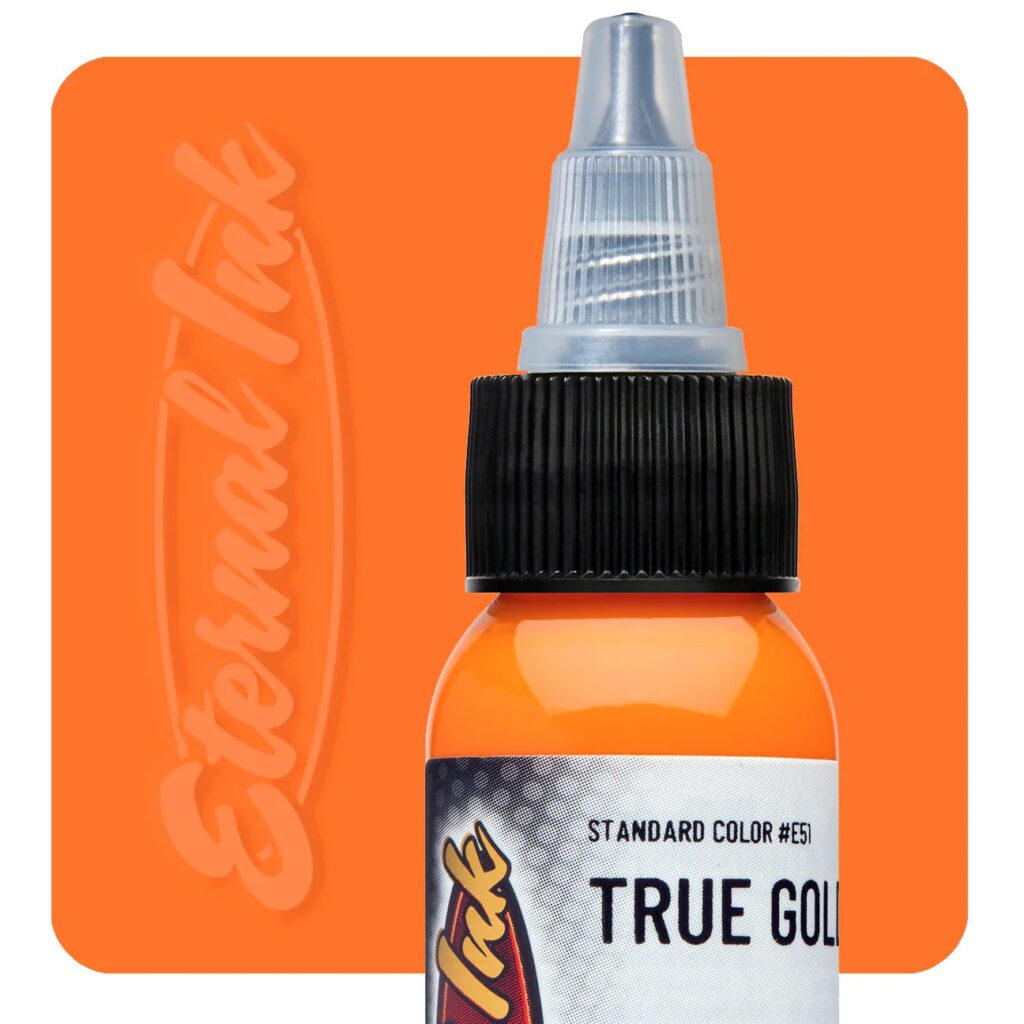 muc-xam-eternal-mau-true-gold- Mực xăm Eternal True Gold 30ml vàng cam sáng chính hãng Eternal Ink