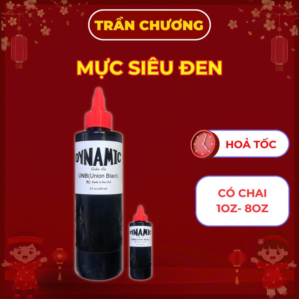 Mực xăm Dynamic UNB Union Black 8oz chính hãng Dynamic Color