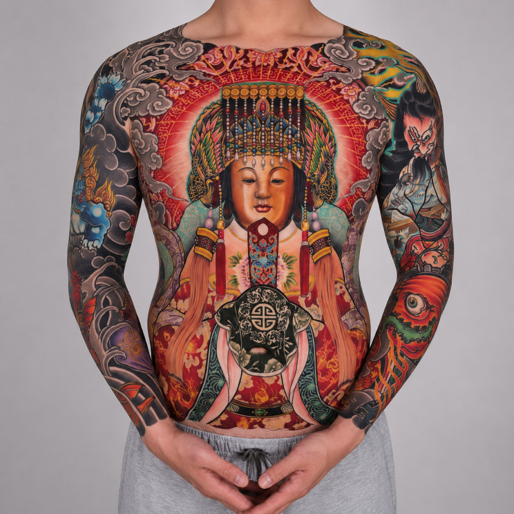 hinh-xam-nhat-co-full-lung-irezumi (3) Hình xăm Nhật cổ họa tiết truyền thống phù hợp máy xăm DanKubin V7R