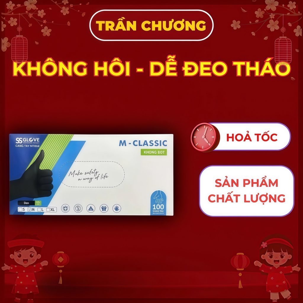 găng tay cao su y tế màu đen siêu dai