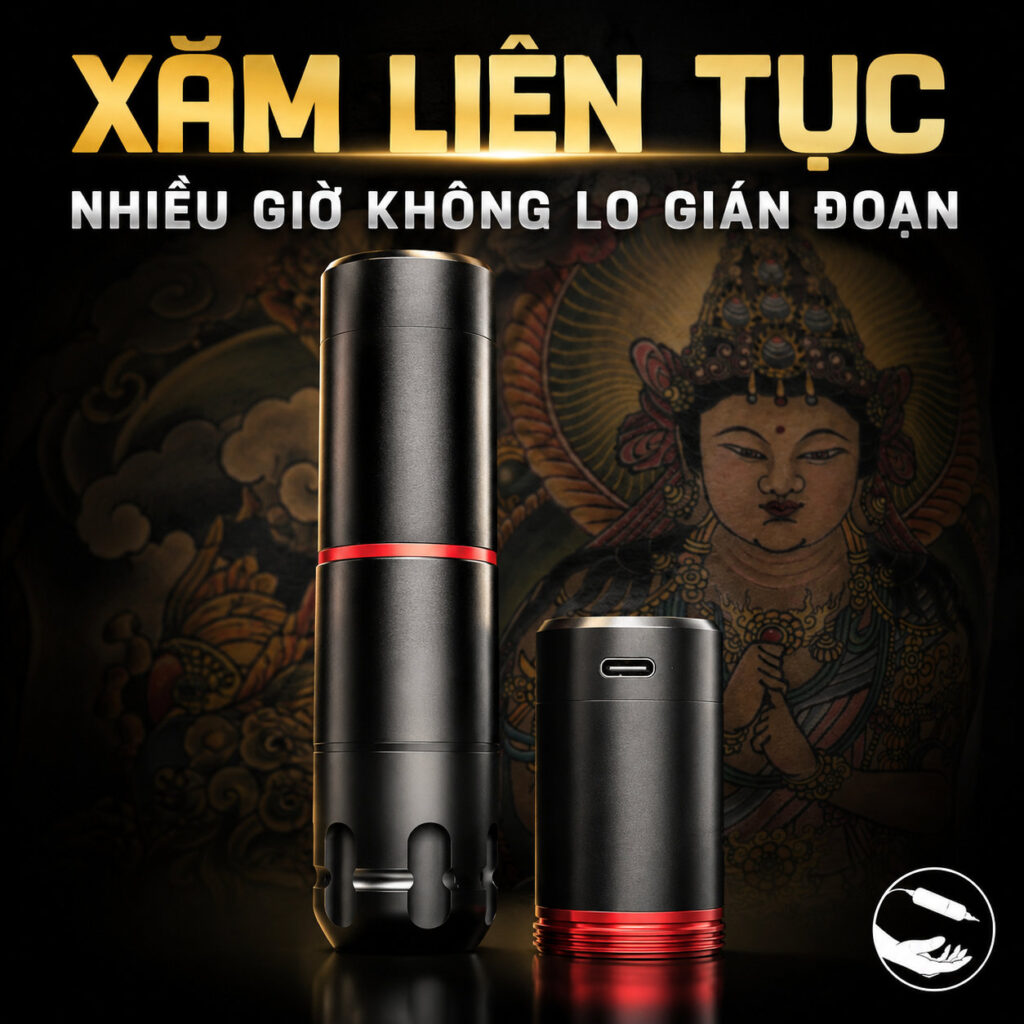 may-xam-ofeyle-pen-khong-day-mini (5) (1) Máy xăm Ofeyle không dây cho học viên luyện đi nét và đánh bóng trên da giả