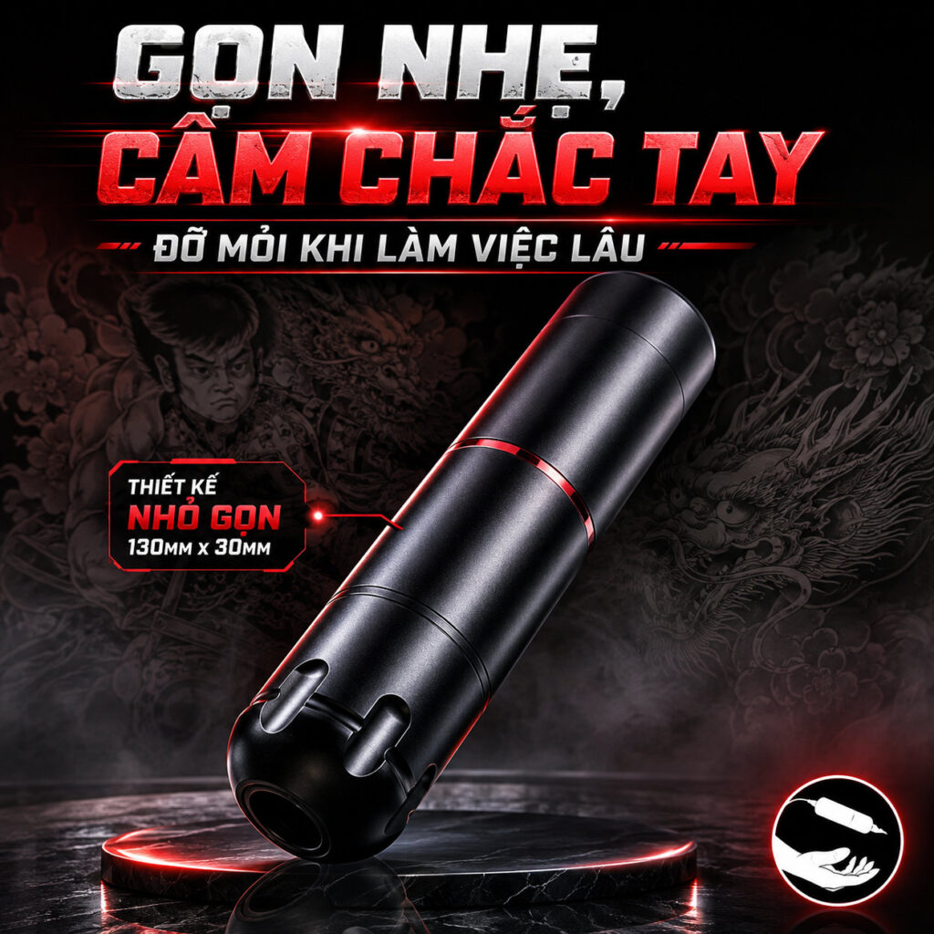 may-xam-ofeyle-pen-khong-day-mini (6) (1) Máy xăm Ofeyle dùng pin rời, tháo lắp nhanh, phù hợp làm máy phụ trong studio