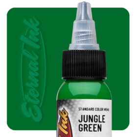 Mực xăm Eternal Jungle Green chính hãng là tông xanh lá đậm nổi bật, phù hợp cho tattoo màu, phối màu lá cây, rắn, rồng, hoa lá, Nhật cổ, neo traditional và các thiết kế cần sắc xanh mạnh có chiều sâu.
