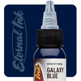 Mực xăm Eternal Galaxy Blue chính hãng là tông xanh dương đậm nổi bật, phù hợp cho tattoo màu, phối màu nước, sóng, rắn, rồng, bầu trời, Nhật cổ và các thiết kế cần sắc xanh có chiều sâu.