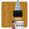 Mực xăm Eternal Old Gold chính hãng là tông vàng cổ ấm, phù hợp cho tattoo màu, phối màu kim loại, giáp, trang sức, rồng, rắn, Nhật cổ, neo traditional và các thiết kế cần sắc vàng trầm có chiều sâu.