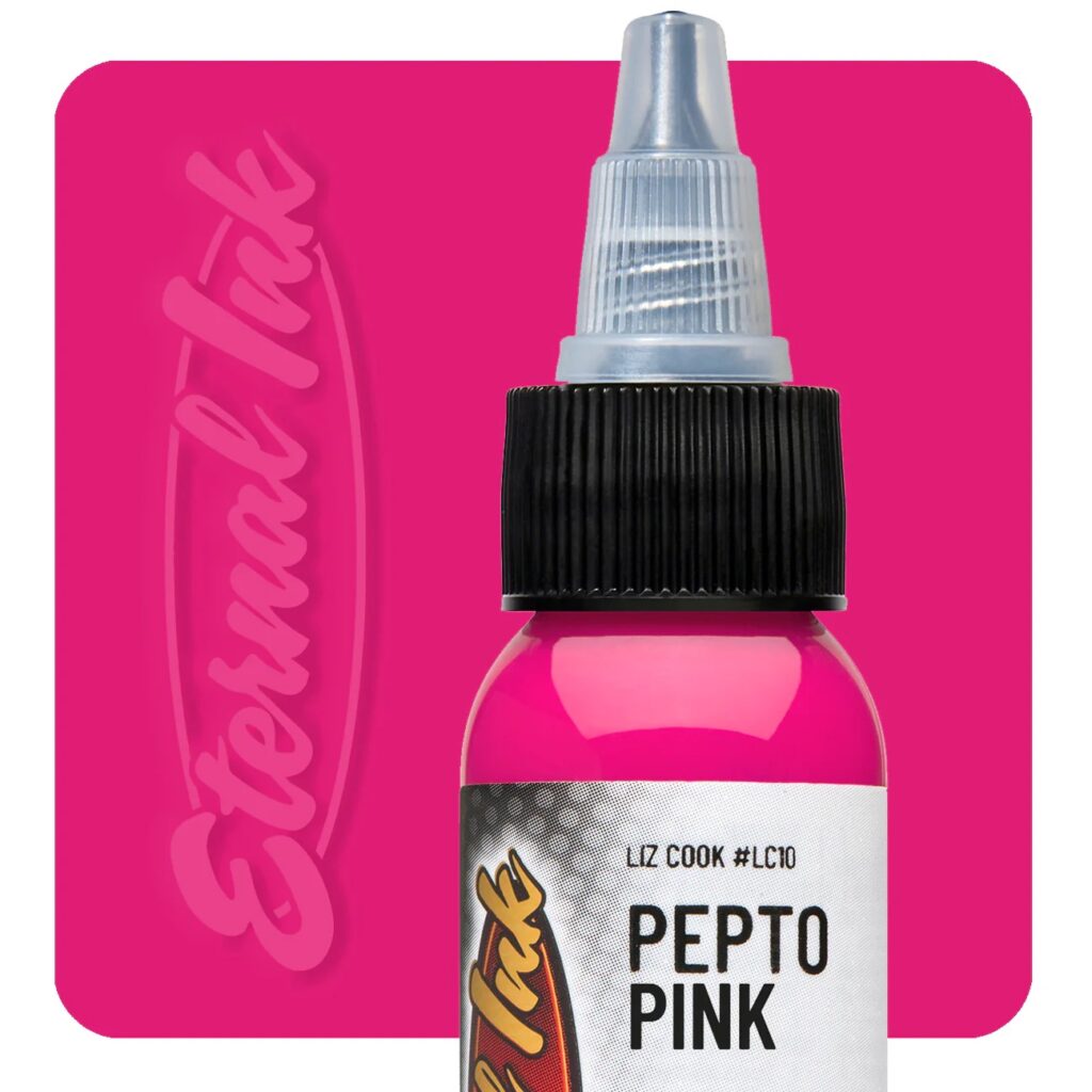 muc-xam-eternal-chinh-hang-pepto-pink Mực xăm Eternal Pepto Pink chính hãng là tông hồng tươi nổi bật, phù hợp cho tattoo màu, phối màu hoa, nhân vật, fantasy, neo traditional và các thiết kế cần sắc hồng sáng, rõ và bắt mắt.