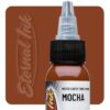 Mực xăm Eternal Mocha chính hãng là tông nâu mocha thuộc nhóm màu đất, phù hợp cho tattoo màu, phối màu da, tóc, gỗ, động vật, hoa lá, tả thực màu, neo traditional và các thiết kế cần sắc nâu tự nhiên có chiều sâu.