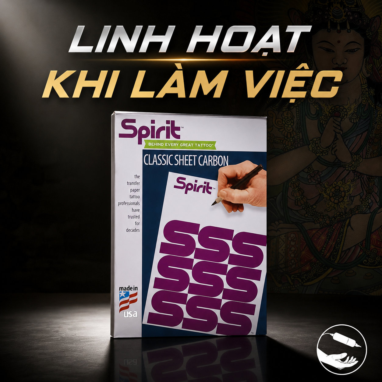 giay-scan-tay-spirit-classic-sheet-carbon (4) Giấy scan hình xăm Spirit Classic Thermal Tattoo Stencil Paper là giấy scan nhiệt chuyên dụng cho thợ xăm, hỗ trợ chuyển mẫu stencil lên da rõ nét, kích thước 8.5 x 11 inch, hộp 100 tờ, Made in USA.