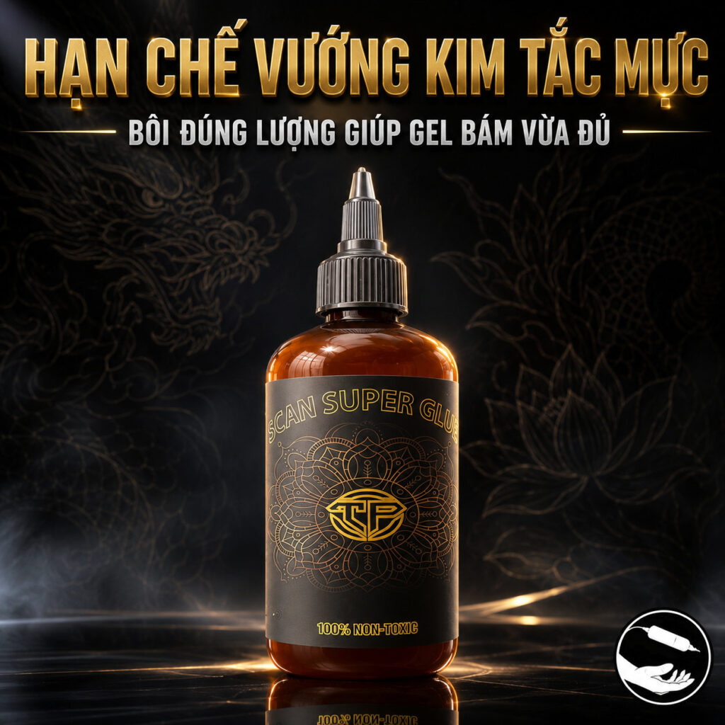 Gel-scan-hinh-xam-tp-5 (5) (1) Gel scan hình xăm TP Scan Super Glue hỗ trợ chuyển mẫu stencil lên da rõ nét, giúp thợ xăm dễ căn bố cục, hạn chế mờ nét và giữ đường scan ổn định hơn trong quá trình đi kim.