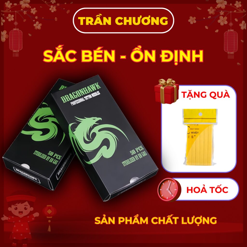kim-dai-truyen-thong-dragon-eawf (2) Kim xăm truyền thống Dragonhawk Professional Tattoo Needles là dòng kim dài dùng cho máy xăm coil hoặc tay cầm truyền thống, đóng hộp 50 cây, tiệt trùng EO Gas, phù hợp cho thợ xăm dùng đi nét, đánh bóng, tô màu và xử lý chi tiết theo từng cấu hình kim.