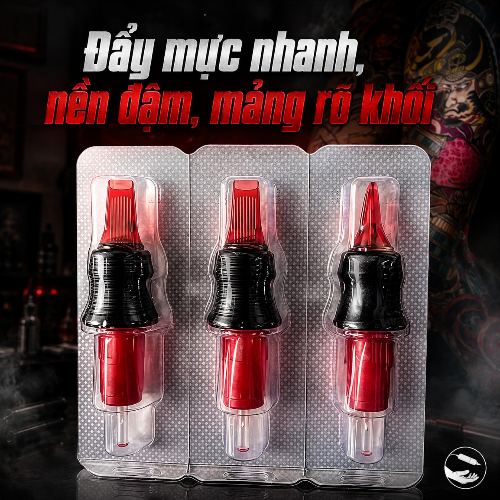 Kim xăm OG đỏ Premium Cartridge 20 cây hộp kim đạn cho máy pen đủ mã RL RS M1 RM
