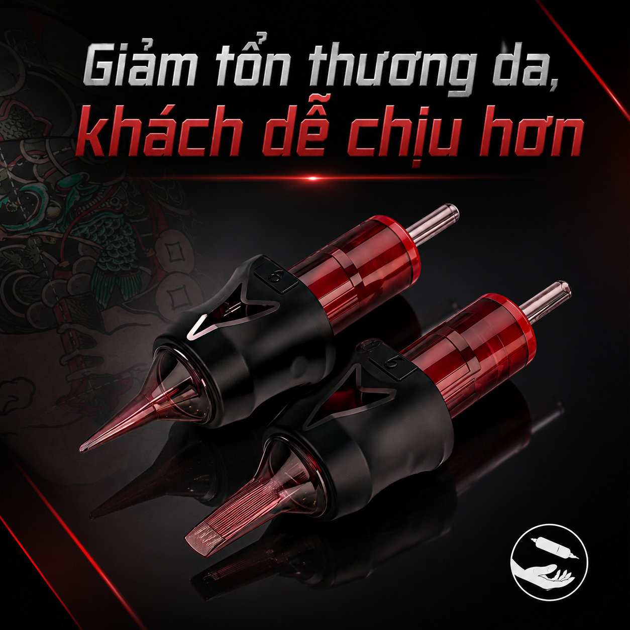 Kim xăm OG Premium Cartridge đỏ là dòng kim đạn dùng cho máy xăm pen, đóng hộp 20 cái, phù hợp cho thợ xăm thao tác đi nét, đổ bóng, tô màu và xử lý chi tiết hình xăm theo từng cấu hình kim.