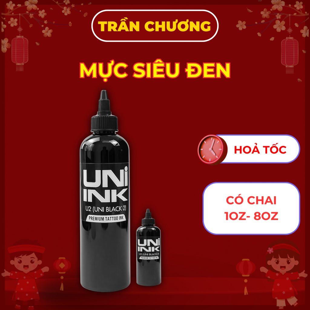 muc-xam-tattoo-uni-ink- Mực xăm đen UNI INK U2 UNI BLACK 2 chính hãng