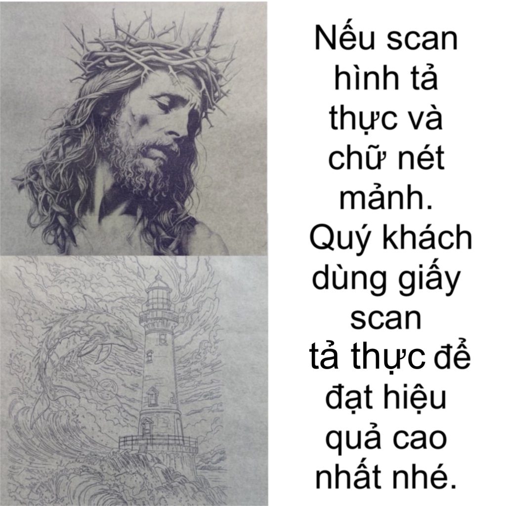 Bản in stencil từ máy scan hình xăm AIMO T08FS cho bài nhiều chi tiết