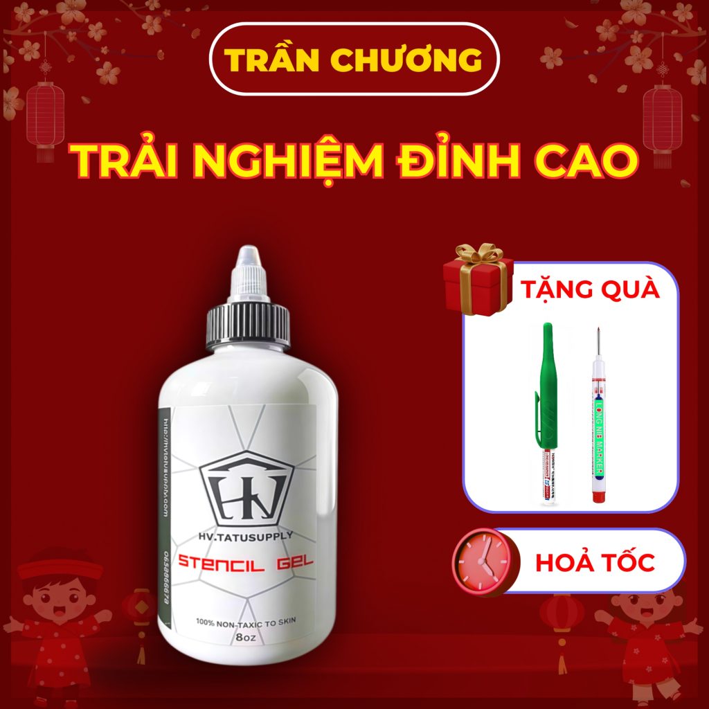 Gel scan hình xăm HV Stencil Gel 8oz siêu bám chính hãng HV.TATUSUPPLY