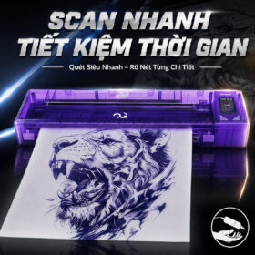 Máy scan hình xăm OG FURY không dây in stencil giấy A4 hỗ trợ Bluetooth USB cho thợ xăm chính hãng OG Produce