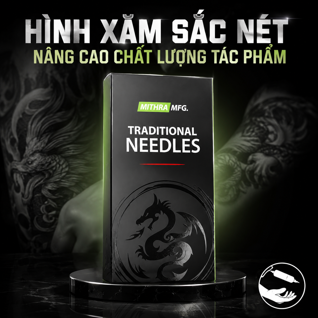 Kim xăm truyền thống Mithra MFG Traditional Needles Kim xăm truyền thống Mithra MFG Traditional Needles là dòng kim dài dùng cho máy xăm coil hoặc tay cầm truyền thống, phù hợp cho thợ xăm cần thao tác đi nét, đánh bóng, tô màu và xử lý chi tiết theo từng cấu hình kim.