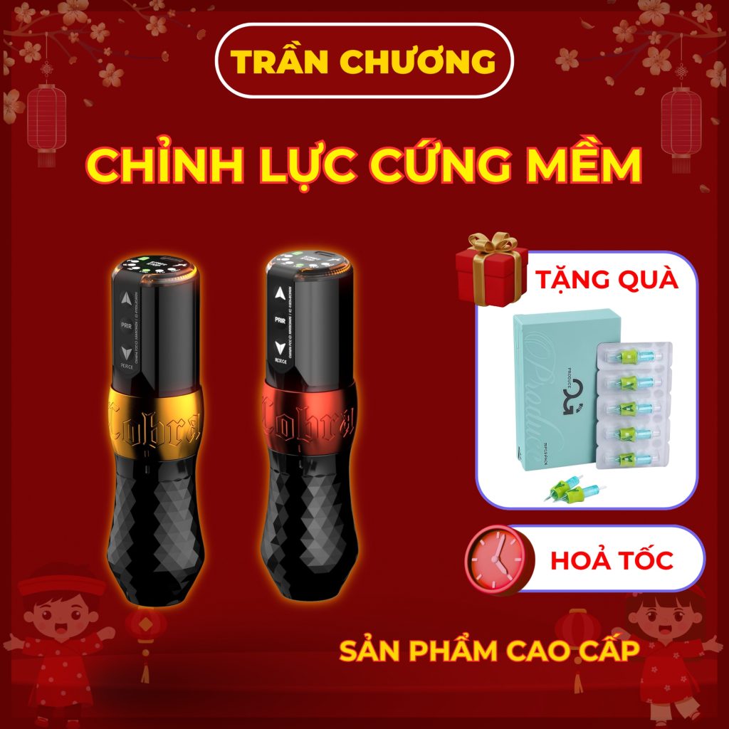Máy xăm Cobra Ink Machines không dây pin Powerpack 2760mAh stroke 3-4mm ít rung cho thợ xăm chuyên nghiệp