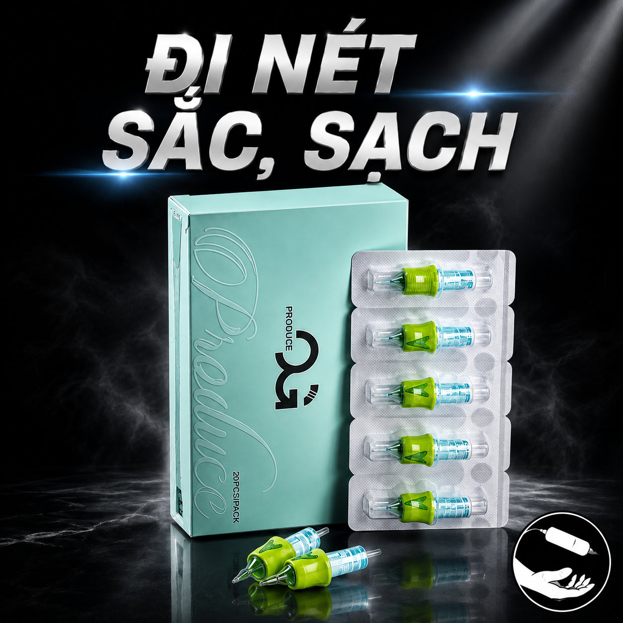 Kim xăm OG Cartridge là dòng kim đạn dùng cho máy xăm pen, đóng hộp 20 cái, phù hợp cho thợ xăm thao tác đi nét, đổ bóng, tô màu và xử lý chi tiết hình xăm theo từng cấu hình kim.