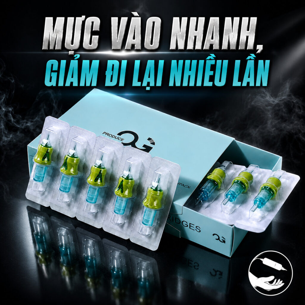 Kim xăm OG Cartridge là dòng kim đạn dùng cho máy xăm pen, đóng hộp 20 cái, phù hợp cho thợ xăm thao tác đi nét, đổ bóng, tô màu và xử lý chi tiết hình xăm theo từng cấu hình kim.