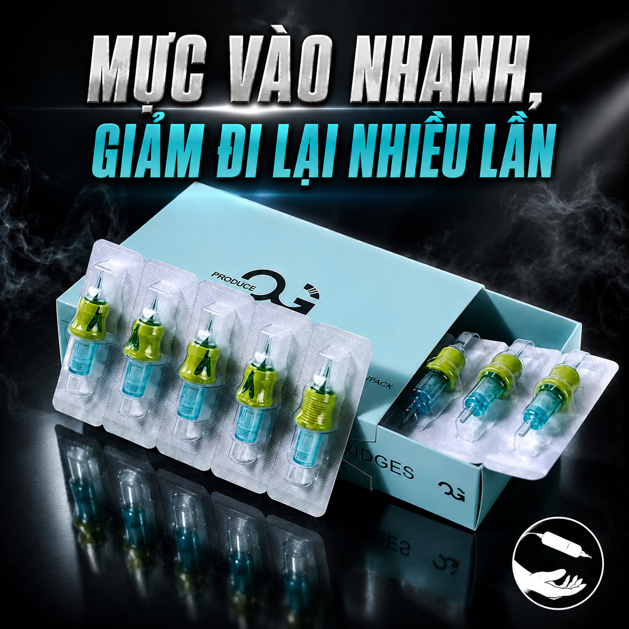 Kim xăm OG Cartridge đi nét sắc sạch và ổn định Kim xăm OG Cartridge là dòng kim đạn dùng cho máy xăm pen, đóng hộp 20 cái, phù hợp cho thợ xăm thao tác đi nét, đổ bóng, tô màu và xử lý chi tiết hình xăm theo từng cấu hình kim.