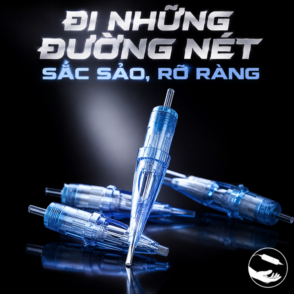 Kim xăm WJX ACME Cartridge là dòng kim cartridge dùng cho máy xăm pen, đóng hộp 20 cái, phù hợp cho thợ xăm thao tác đi nét, đổ bóng, tô màu và xử lý chi tiết hình xăm theo từng cấu hình kim.