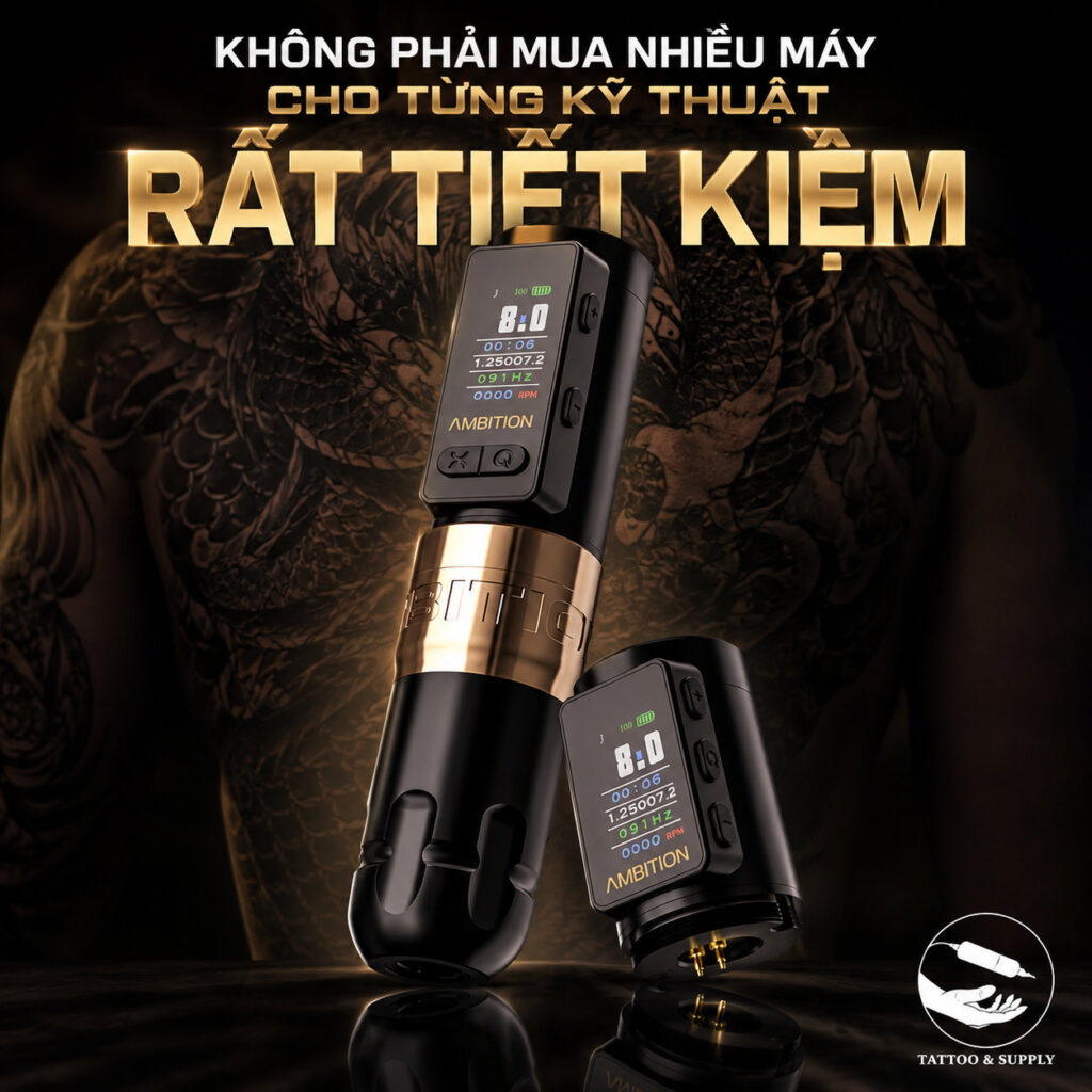 may-xam-ambition-sodier-max-khong-day-chinh-hang (3) (1) Máy xăm Ambition Soldier Max pin 2400mAh cho buổi xăm dài