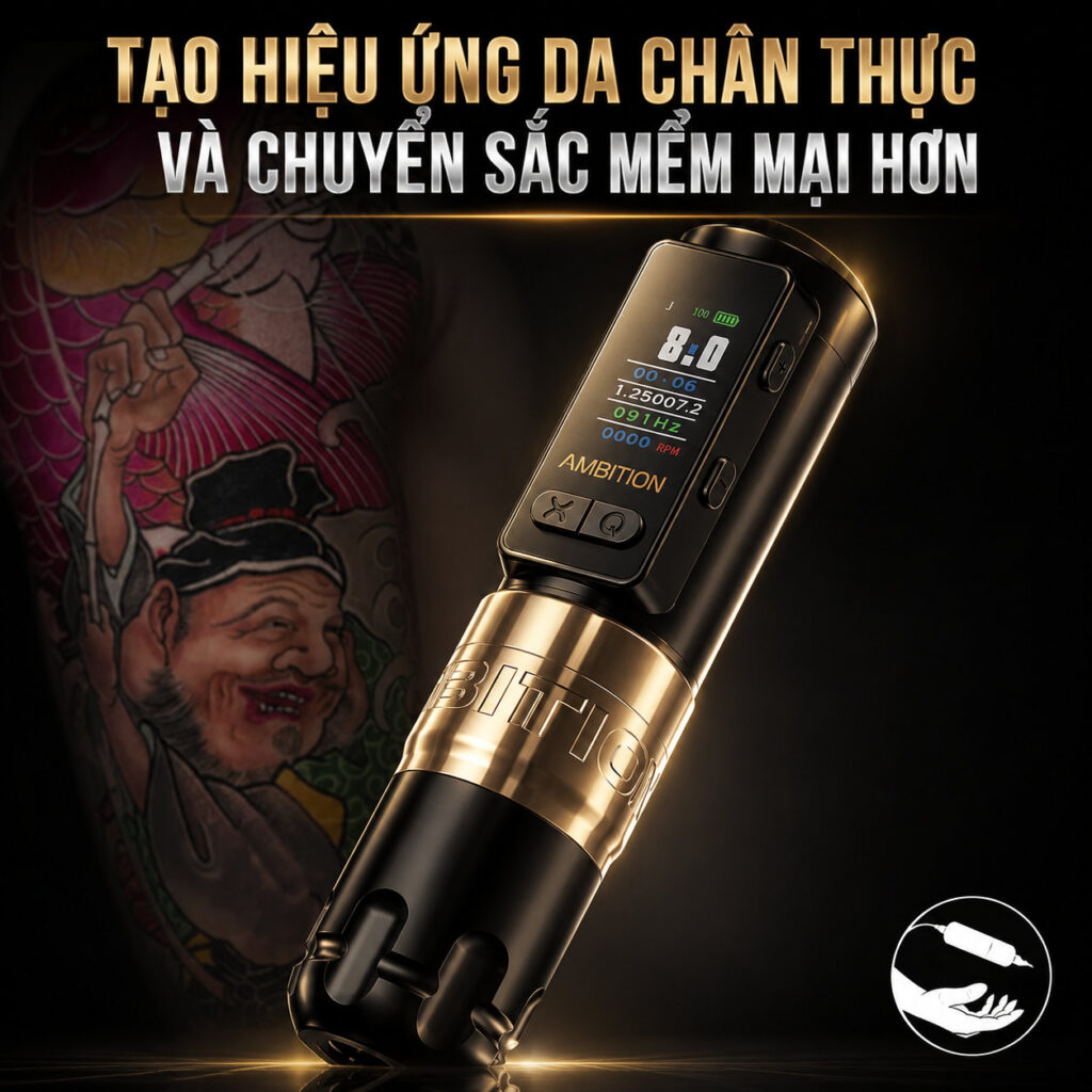 may-xam-ambition-sodier-max-khong-day-chinh-hang (7) (1) Máy xăm Ambition Soldier Max hành trình kim 4.0mm motor lõi rỗng