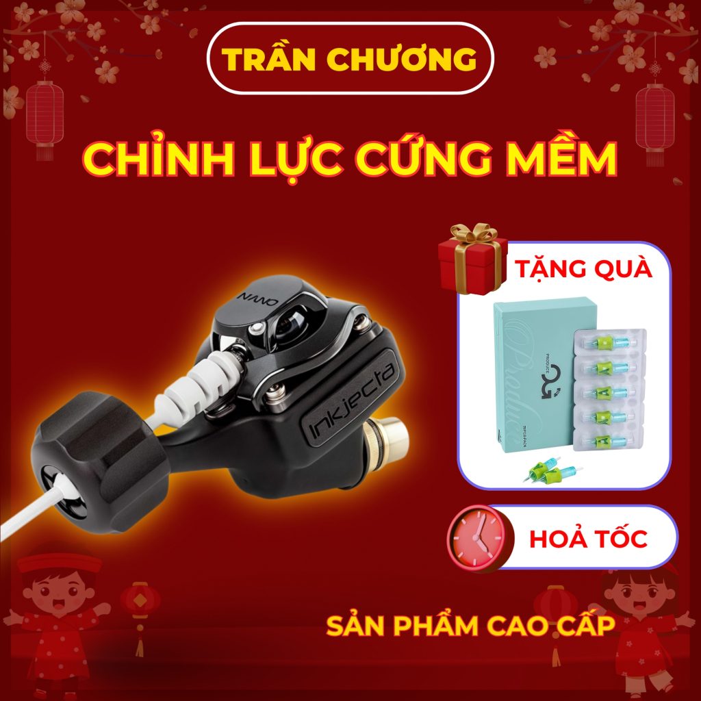 Máy xăm Inkjecta Flite Nano Elite rotary RCA thân nhẹ 54g dùng kim cartridge thay cam thay thanh đàn hồi cho thợ xăm