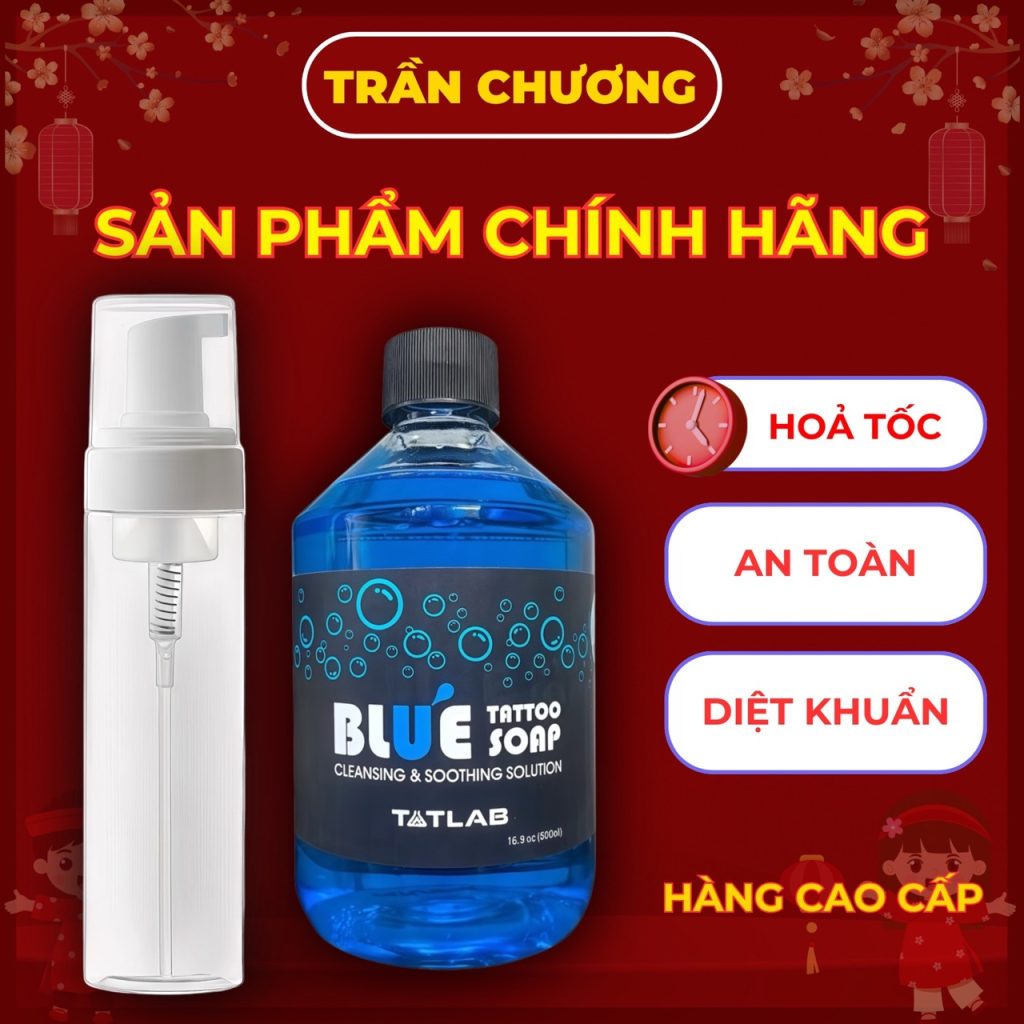 Untitled Artwork Blue Soap chính hãng TATLAB 500ml nước rửa hình xăm lau mực thừa làm sạch da chính hãng