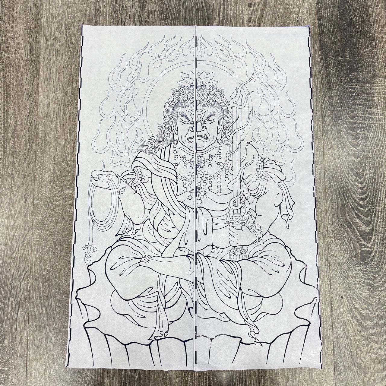 Bản scan Bất Động Minh Vương in trên giấy stencil máy in nhiệt OG Produce