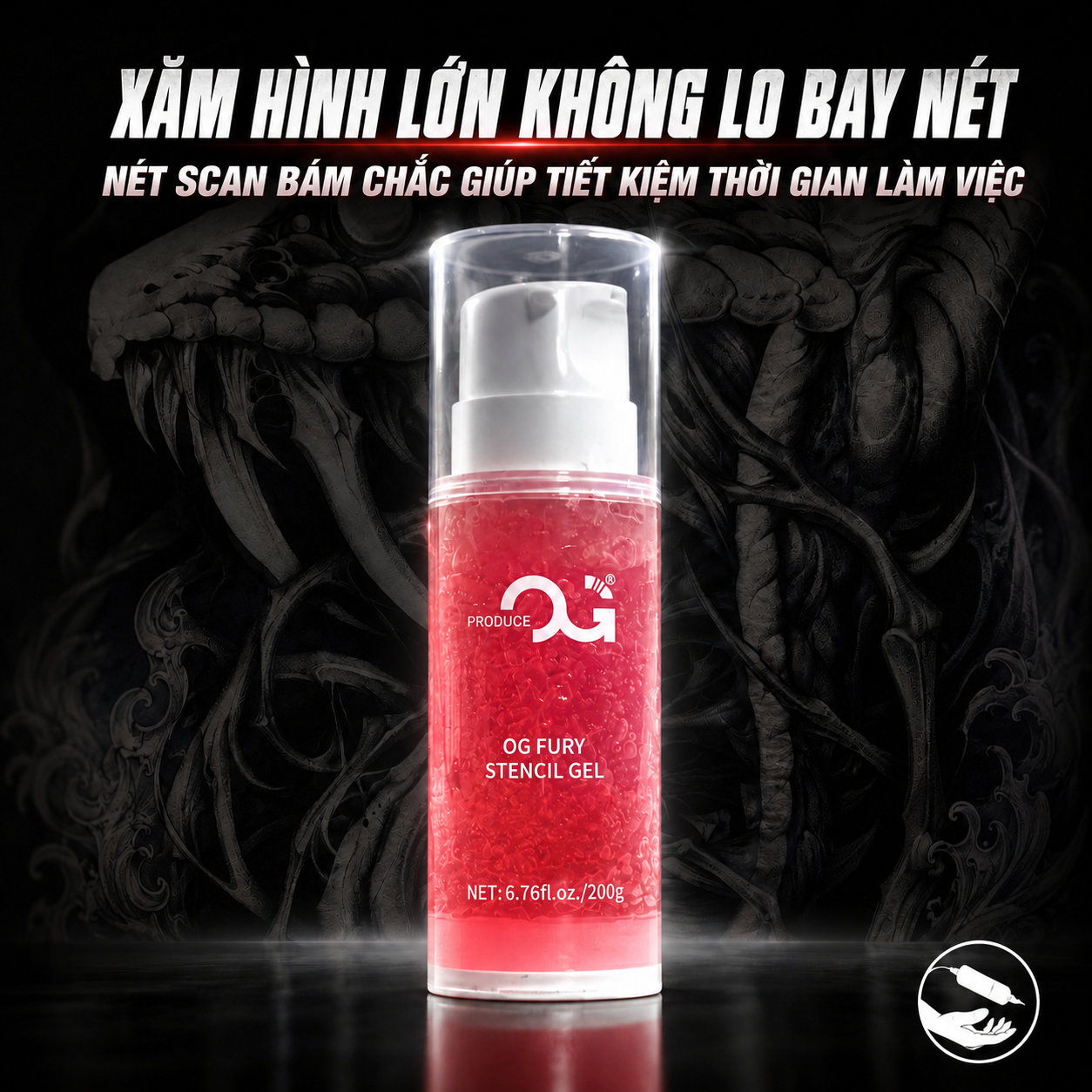 Gel scan OG giữ nét scan bám chắc, xăm hình lớn không lo bay nét giữa buổi