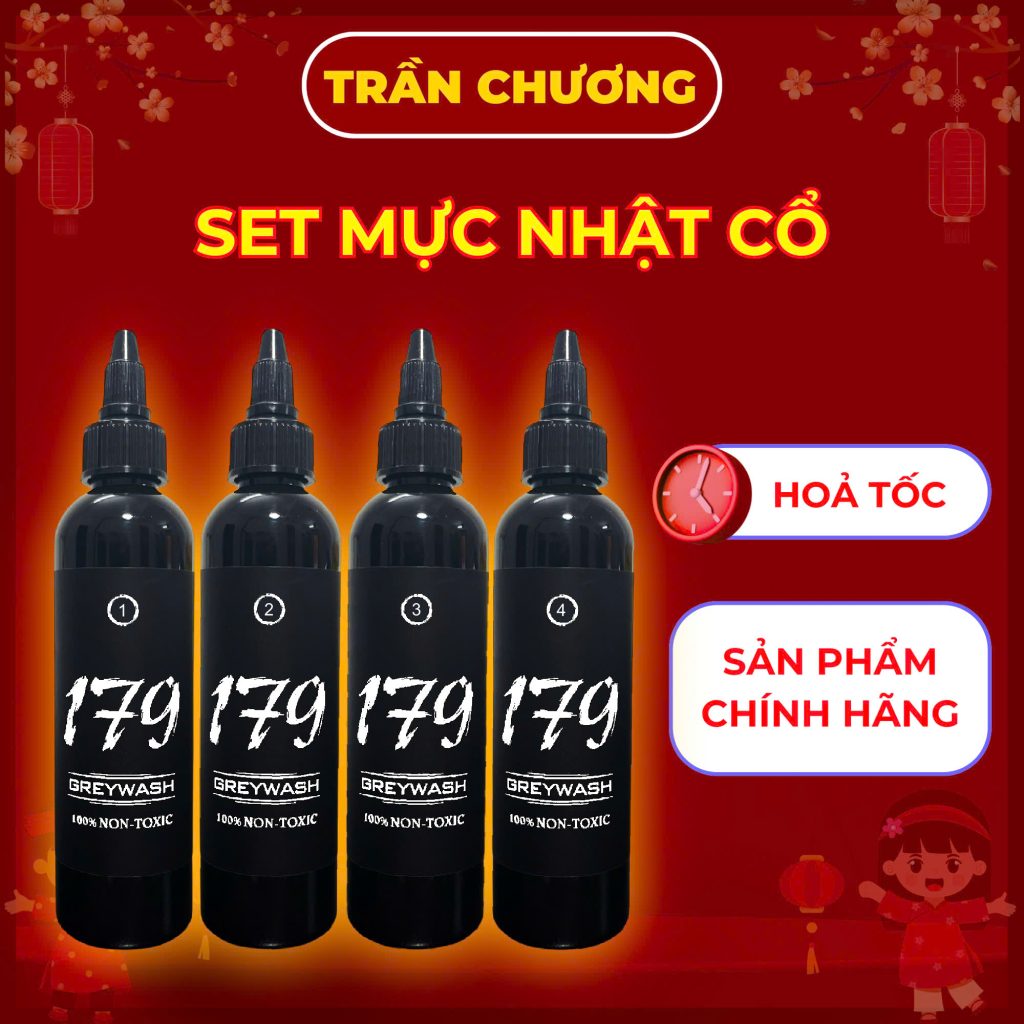 Set_muc_xam_nhat_co_179_8 Set mực xăm Nhật cổ 179 Grey Wash 4 tông pha sẵn