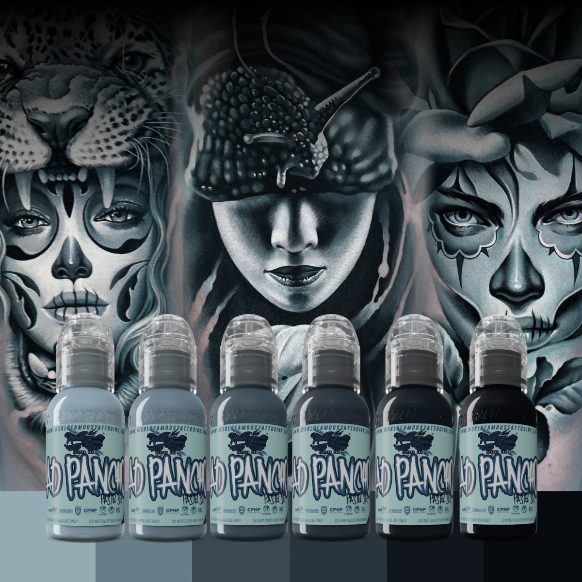 Bộ 6 màu xám World Famous A.D. Pancho Pastel Grey Set 1 oz từ Pastel Grey #1 đến #6