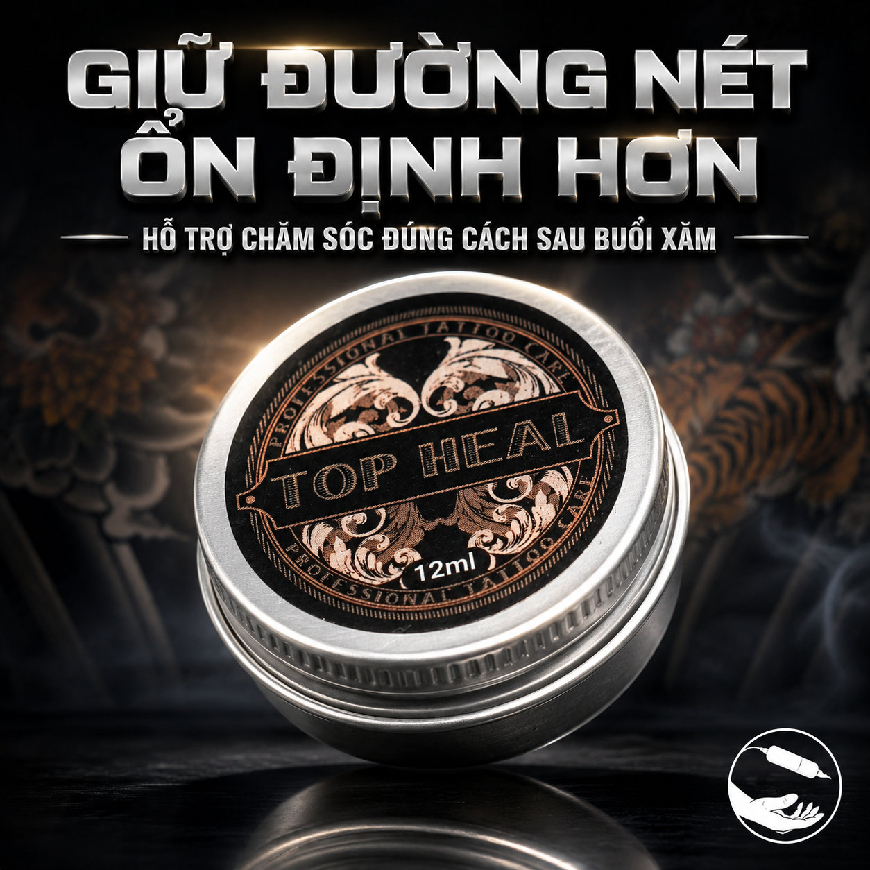 Hũ dưỡng 12ml giữ đường nét ổn định sau xăm