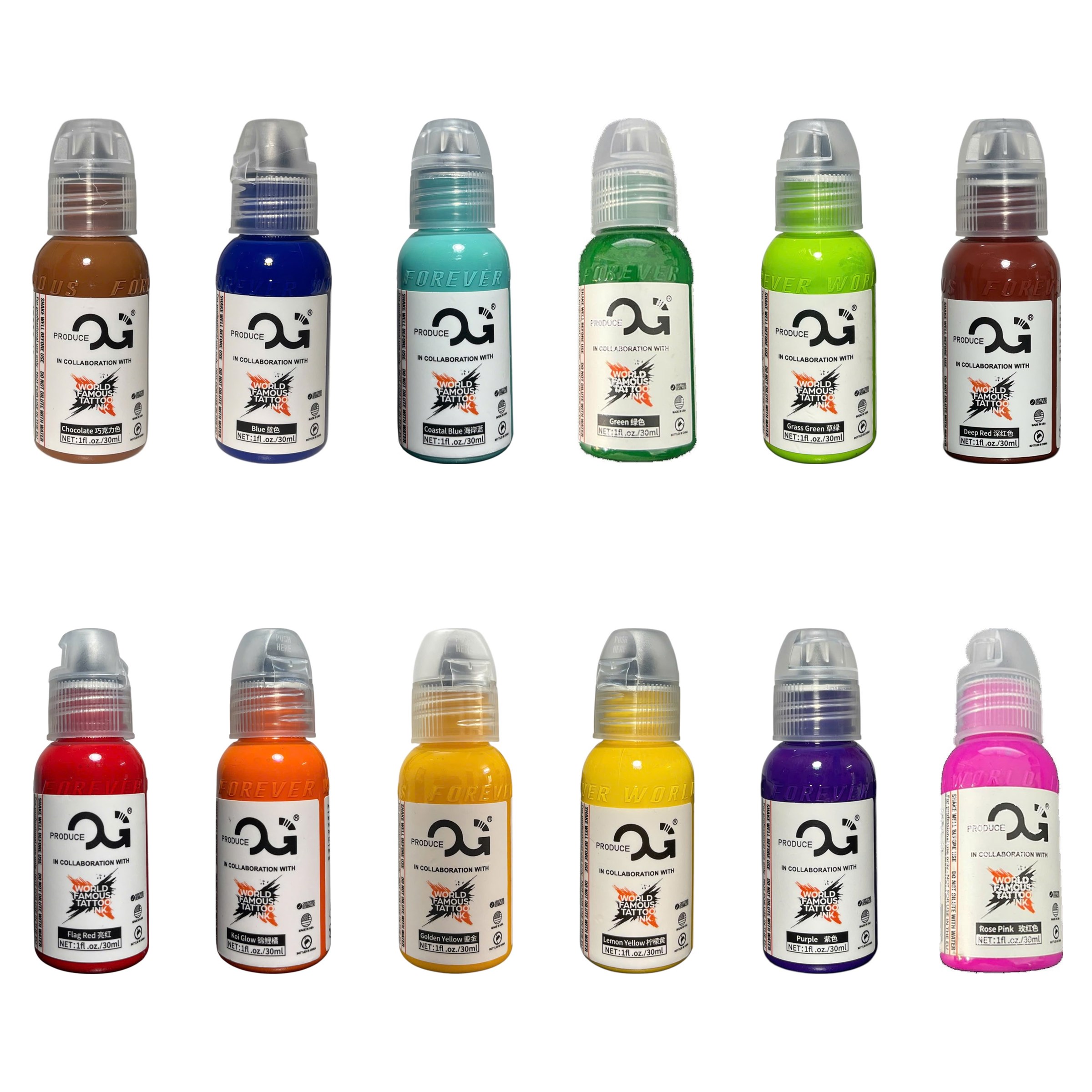 Bảng 12 màu mực xăm OG x WFTI 1oz/30ml